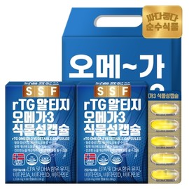 [Pure Food] rTG RTZ Omega 3 vegetable capsule (1000mg 60 capsules 1+1) / [순수식품] rTG 알티지오메가3 식물성캡슐(1000mg 60캡슐1+1)