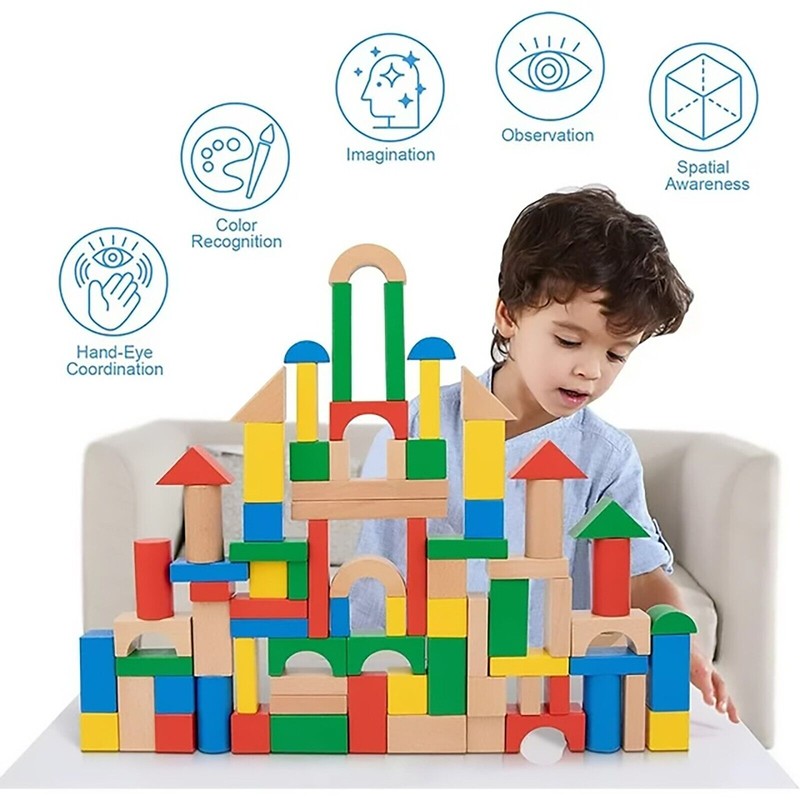 Zummy 3D Wooden Building 100 Blocks