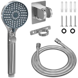 RV Shower Head with Hose ABS Outdoor RV Shower Hose Kit Replacement with ON/OFF Switch for RV, Trailer, Campers, Motorhomes, Fifth Wheels, Boats (Chrome)