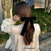 Avance Hair Accessory, Long, Ribbon, Velour, Hair Rubber, Scrunchie, Black,