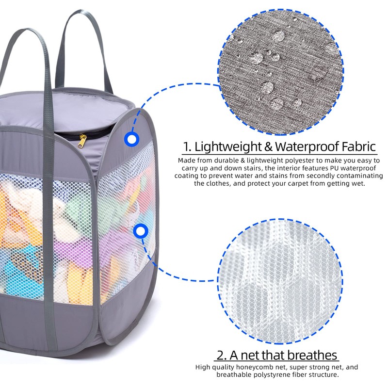 1.5 Loads, Pop-up Laundry Hamper with Extended, Thickened and Reinforced