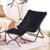 Givjoy Comfy Folded Chair with Ottoman, Oversized Folding Faux Fur