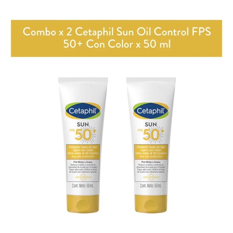 Combo Cetaphil Sun Oil Control Fps50 Color 50ml