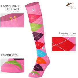 MySocks Unisex Knee High Argyle Socks - 37-41