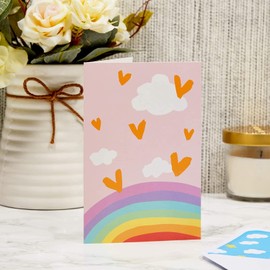 Paper Junkie 48 Pack Rainbow Cards with Envelopes for Thank You, Baby Shower, Birthday, and Kid Stationery Set (Pastel, 4x6 In Thank You Cards With Envelopes)
