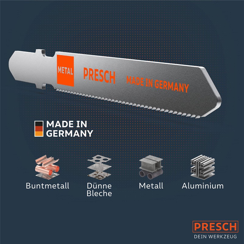 Presch Jigsaw Blades Metal Pack of 10 (Fine Cut) -
