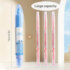 CEJAS Pack of 6 Highlighters, Erasable, Magic Highlighters, Double Tip for Marking and Erasing, Bible Marker Pens for Children, Adults, Students, School, Office Supplies