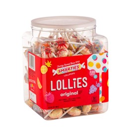 Smarties Smarties Lollies | Gluten Free, Peanut ,Fat Free Assorted Fruity Flavors, Low Calorie Perfect for Birthdays, Parties Made by US Candy Company Since 1949 - 34 oz 120 Count Lollipops