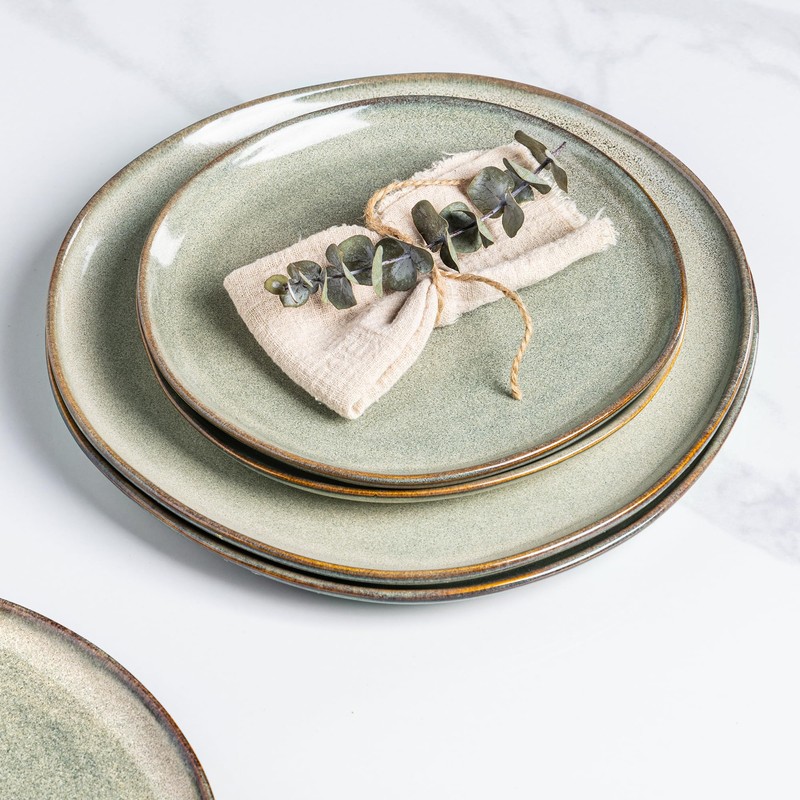 AmorArc Ceramic Dinner Plates Set of 6,10.5 Inch Handmade Reactive