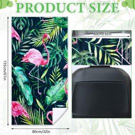 Tranqun 2 Pack Tropical Pink Flamingo Car Seat Towel Covers with Storage Bag Seat Post Workout Sweat Washable Cover Non Slip Car Towel for Dog Pet Workout Outdoor Sport Activities