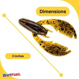 BAITFUEL Tiny PACA Chunk Creature Bait Infused with Supercharged X55 Formula Gel | 2-Inch, Green Pumpkin Purple