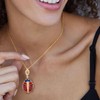 EGGLEGANT Ladybug Locket Necklace, Embossed Flower Charm Design Easter/Christmas Gift