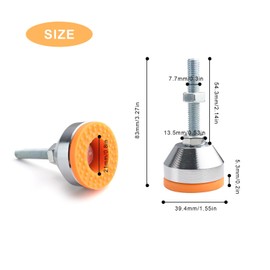 SRJQXH M8 x 50 mm Height Adjustable Feet, Pack of 4 Adjustable Feet, Carbon Steel Adjustable Furniture Feet for Furniture, with Lock Nut, for Cupboard, Desk, Bed Legs