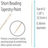 John James Tapestry Needles, Short Ballpoint Bead Embroidery Needles, Size
