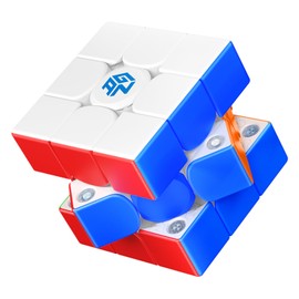 GAN356 M E 3x3 Magnetic Speed Cube Stickerless, 48 Clear Magnet Capsules, Customized 12 Tension Setting, Holiday Birthday Gifts for Kids Adults, UV Coated