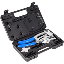 NiQinWuKin Metal Hole Punch Tool Set - Professional Heavy Duty Hole Punch for Metal - Hand 3/32in to 9/32in for Aluminum, Brass and Steel Sheet with Storage Box - Blue