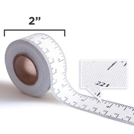 ChromaLabel 1 Inch Cloth Ruler Tape, Repeating 12 Inch Ruler Imperial & Metric Measurements Imprint, 7 Yard Roll, White