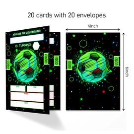 ANYEMW 4x6 Soccer Birthday Invitations, Soccer Birthday Party, Sports Party Decorations, Birthday Party Invitations For Boys Girls, Kids Birthday Invitations. (sport(32)