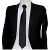 SOCIAL Necktie, Formal Long Tie, Silk, Black, Plain, For Funerals,