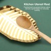 Gold Spoon Rest for Kitchen Counter, Stainless Steel Leaf Spoon