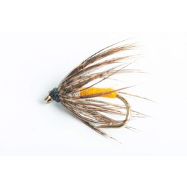 Blue Wing Olive Soft-Hackle Orange and Green Wet Fly, 6-Pack (Orange, 14)