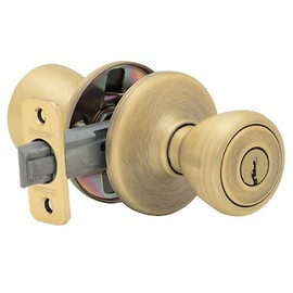 Kwikset 400T 5 CP Security Tylo Entry Knob, Antique Brass
