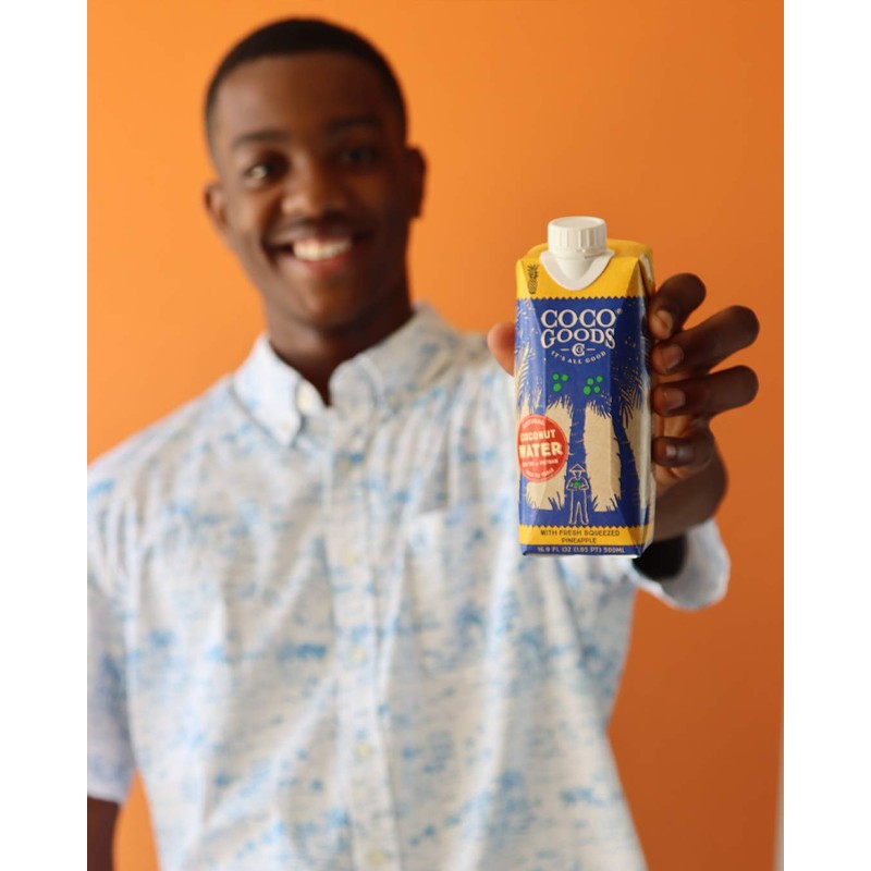 CocoGoods Co Single-Origin Natural Coconut Water with Fresh Pineapple Juice