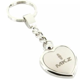 Lincoln MKZ Satin Two Tone Heart Shape Key chain (Chrome)