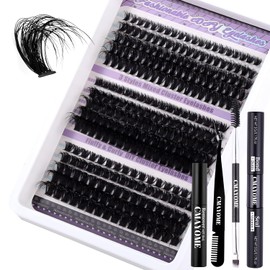 MOTIBACK 270PCS Professional Lash Extension Kit - 10-18mm Cluster Lashes (60D-100D Volume) with Lash Bond and Seal 、Eyelash Brush 、Mascara and Tweezers, Russian D Curl False Eyelashes for DIY