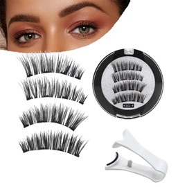 Magnetic Eyelashes without Eyeliner,Reusable Magnetic Lashes,No Glue 3d False Eyelashes Kit,Magnetic Eyelashes Natural Look,Magnetic Eyelashes with Applicator,No Glue or Liner Needed(Thick)