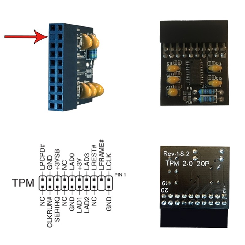 TPM 2.0 Encryption Security Module 20Pin LPC Pro TPM2.0 Safe