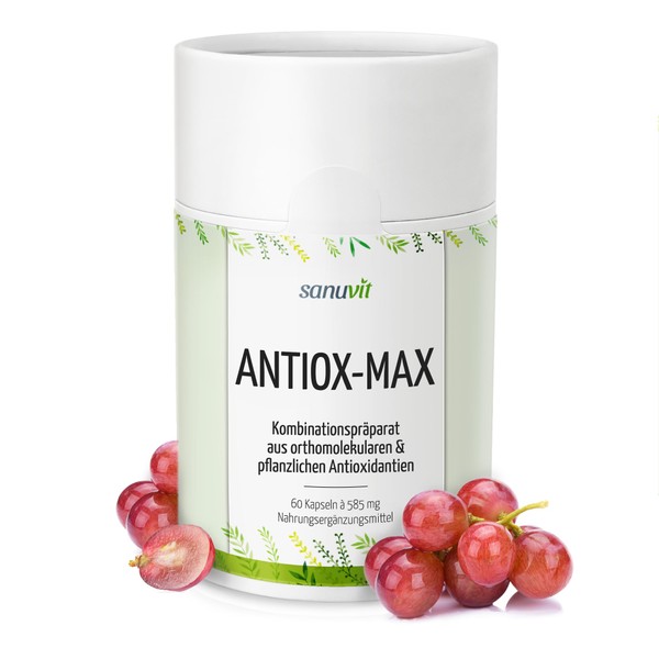 Sanuvit® - Antioxidants | Antiox-Max | 605 mg per daily dose | 60 capsules - 2 month supply