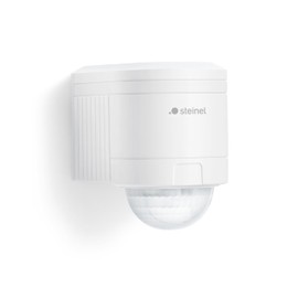 Steinel 602819 IS 240, white, passive infrared, energy efficient, IP54, insulation class II, for interior and exterior, 240 ° detection, incl. Corner wall mount