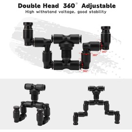 Guolich Reptile Fogger Mist Sprinkler, Terrarium Accessories, Adjustable Pet Cooling Nozzle, 360 Adjustable Mist System, Cooling Humidification Anti-Drying, for Reptiles/Plants/Flowers (2 Nozzles)