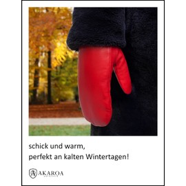 AKAROA ESTD 2019 Women's Sue Leather Gloves Italian Leather with Original New Zealand Lambskin Lining, Sue Red