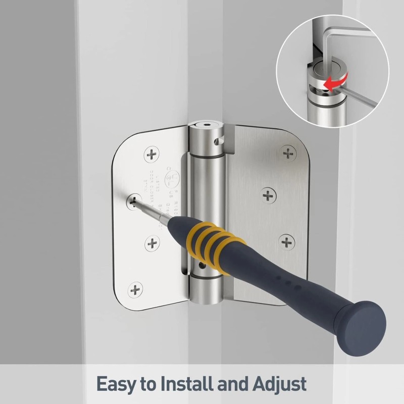 HOSOM 2 Pack 4 Inch Self Closing Door Hinges, Spring
