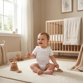 BABIDU Body Neonato Manica Corta 100% Cotone, Body Neonato con Volant sul Collo, Tessuto Traspirante Morbido e Anallergico per Pelli Sensibili, Abbigliamento Unisex Neonato e Bambina, Basic Estivi