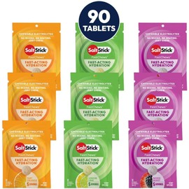 SaltStick Electrolyte FastChews - 90 Count s Variety Pack of Resealable Chewable Electrolyte Tablets for Hydration, Salt Tabs