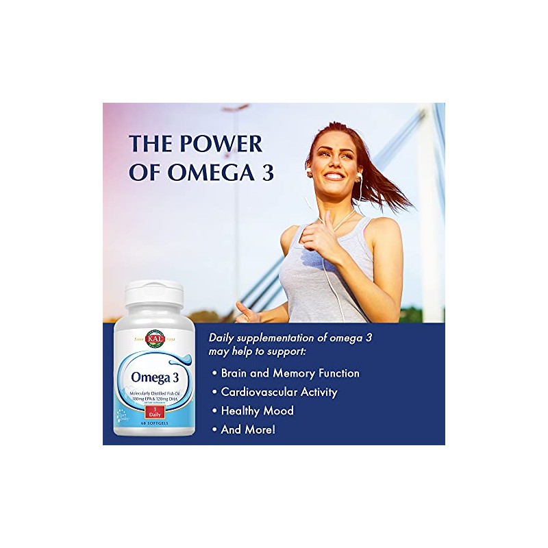 KAL 180/120 1000 Mg Omega 3 Fish, 60 Count
