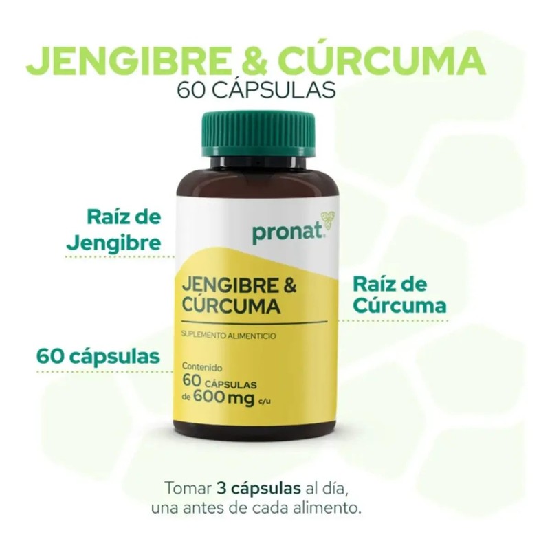 Kit 2 Piezas Suplemento Jengibre Cúrcuma (60 Caps) Pronat