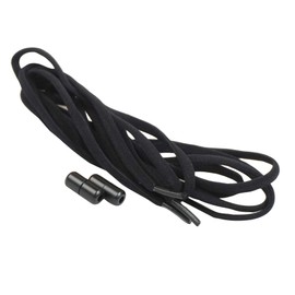 Fine Shoelaces, Black, Total Length 39.4 inches (100 cm)