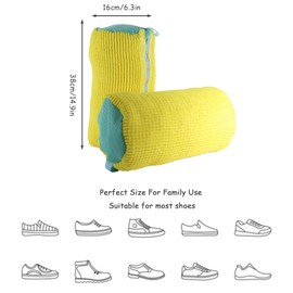 Gzsekken Shoe Washing Bag,Set of 2 Mesh Shoes Laundry Bag, Laundry Bags for Washing Machine,with Durable Zipper High Protection Washing Bag for Cleaning Your Shoes, Shoe Laundry Yellow