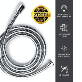 ZOTTI Shower Hose 2m – Stainless Steel Replacement Shower Hose – Leakproof and Anti-Kink – Universal Standard Fitting – High Pressure Resistance – Easy DIY Replacement