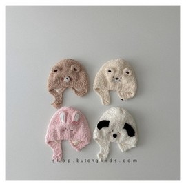 Unisex Baby Chunky Knit Beanie with Puppy Ears and Earmuffs Free Size/Furry Rabbit Hat Pink (Toddler) 3ea