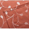 MIUCO Floral Embroidered Semi Sheer Curtains Faux Linen Grommet Window