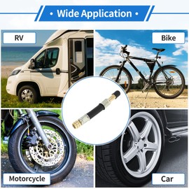 VekAuto Tire Valve Extension Stem Adaptor, 100mm Length Stem Extender Pipes Universal for Car Truck Bike Trailer RV Durable Copper Rubber Copper Tone Black