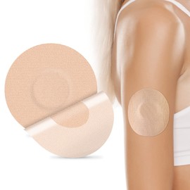 HONYOU 25Pack Libre Sensor Covers Waterproof Latex-Free Freestyle Lingo Overpatches for Libre 1/2/3 Plus Sensor CGM Flexible Patches, with No Glue On The Center, 15 Days Long Stay, Beige