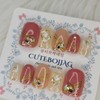 Gold Mother-of-pearl Handmade Nail Tips - Oval M / 골드자개