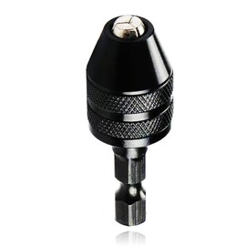 Tomato Palace Mini Drill Chuck Adapter 0.3-3.6mm Keyless Quick Change Mini Drill Chuck 1/4 Inches Hex Shank for Micro Drill Bit Chuck Conversion Tool, Keyless Conversion Chuck Adapter