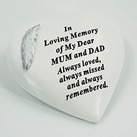 Special Mum & Dad Graveside Memorial Feather Grave Plaque Ornament Decoration